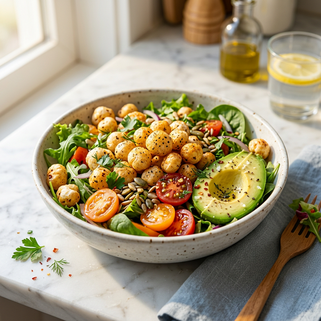 Healthy makhana salad bowl